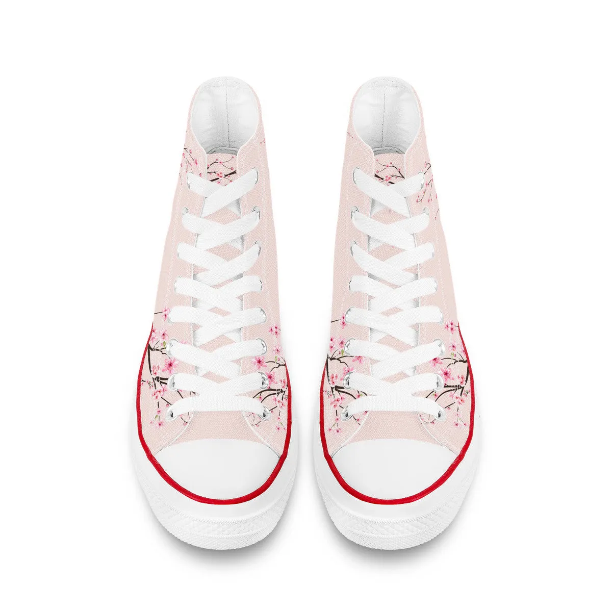 Rose Sakura  High Top Canvas Shoes