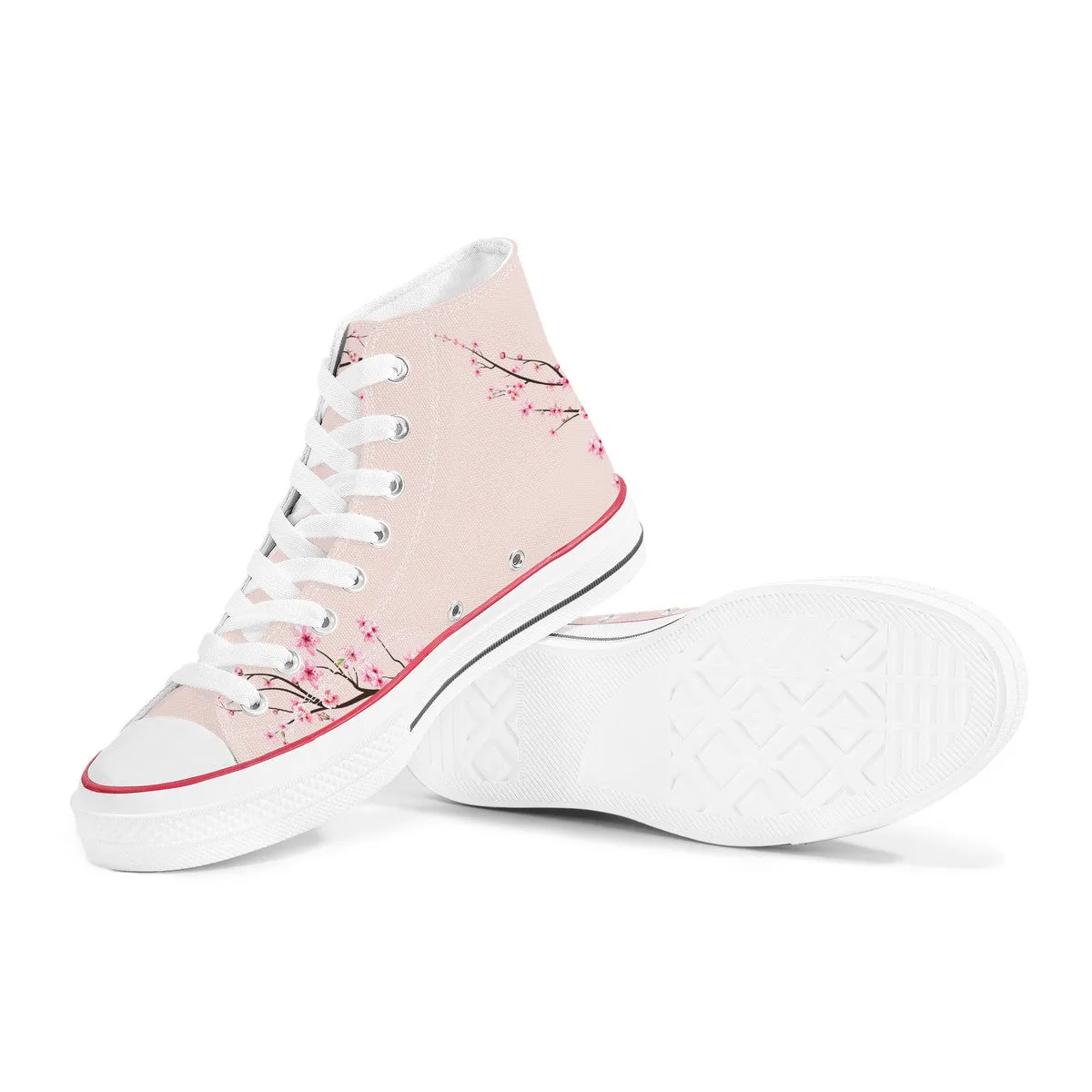 Rose Sakura  High Top Canvas Shoes