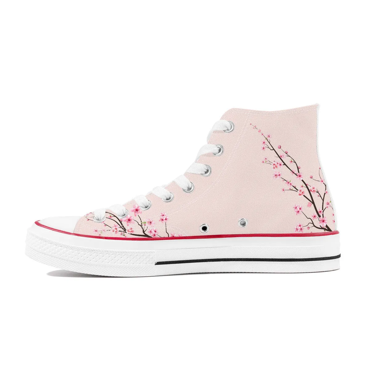 Rose Sakura  High Top Canvas Shoes