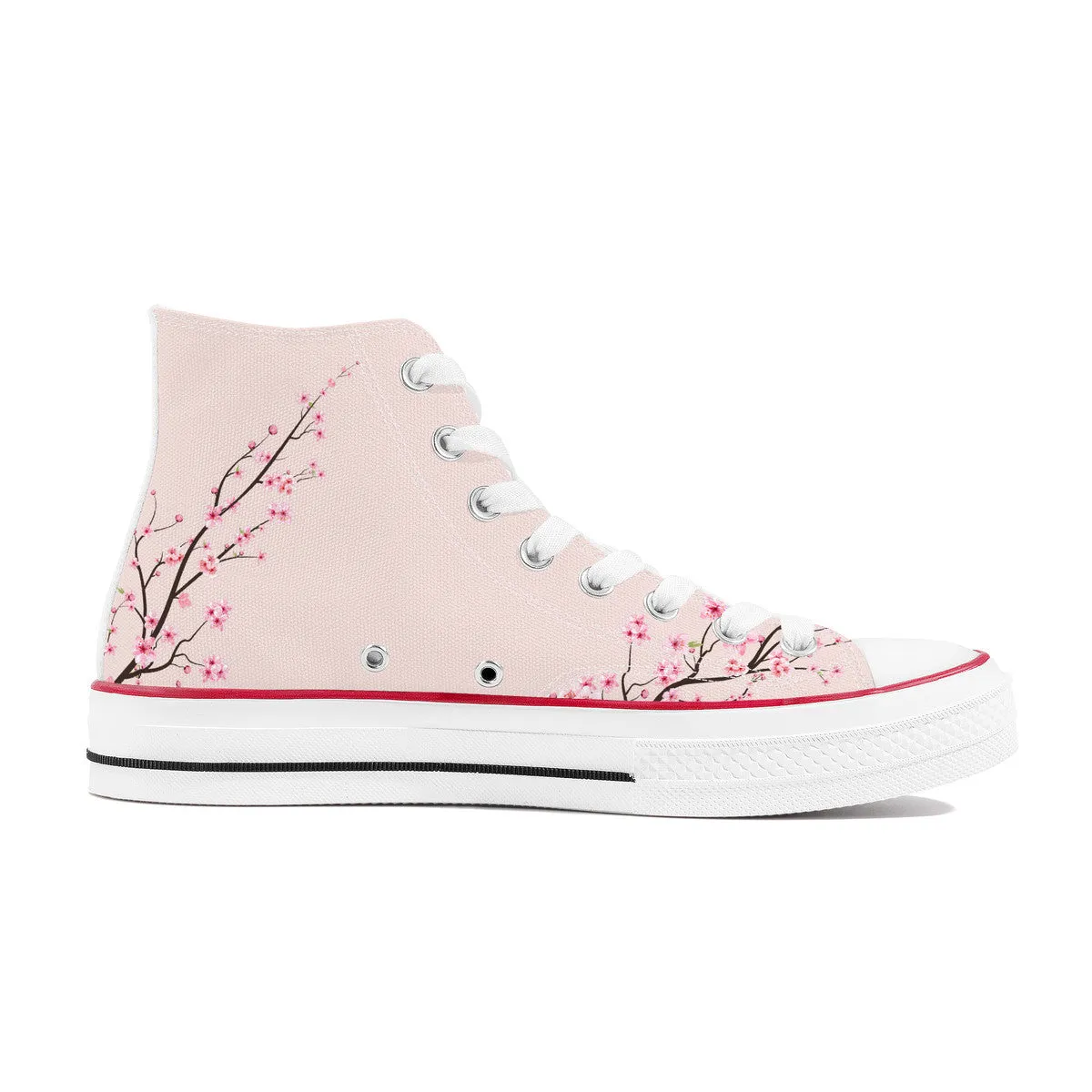 Rose Sakura  High Top Canvas Shoes