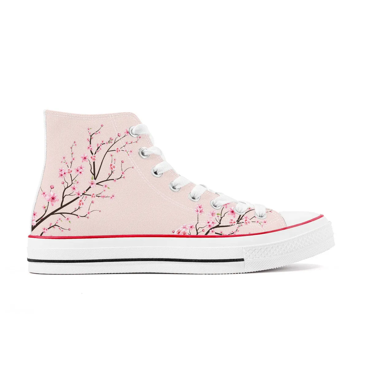 Rose Sakura  High Top Canvas Shoes