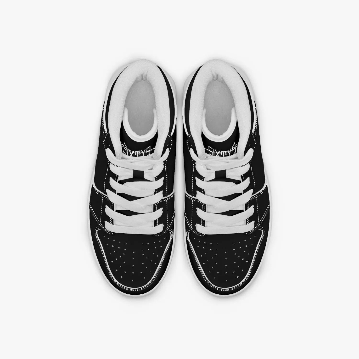 Sixty Eight 93 Logo White Black Kids High-Top Shoes