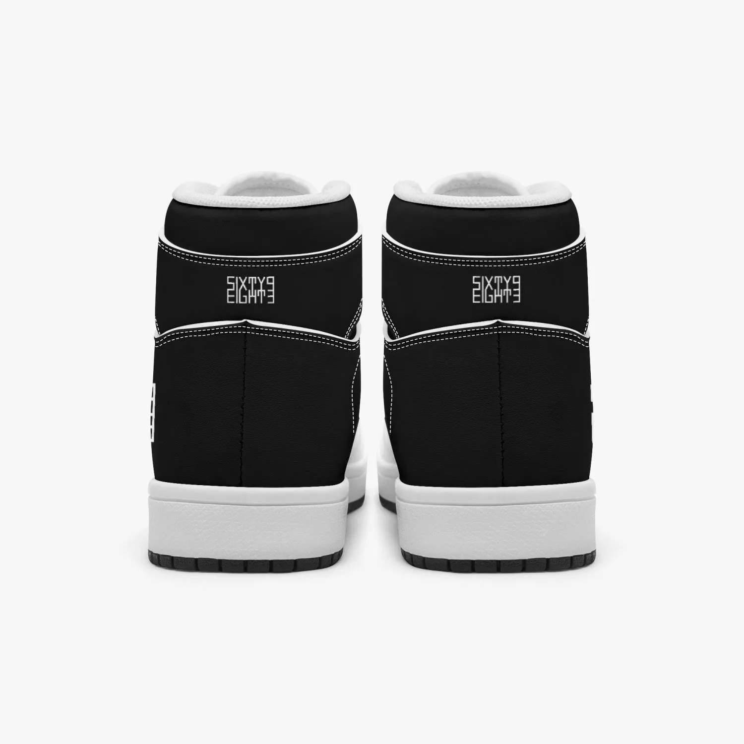 Sixty Eight 93 Logo White Black Kids High-Top Shoes