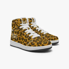 Sixty Eight 93 Logo White Cheetah Orange Kids High-Top Shoes