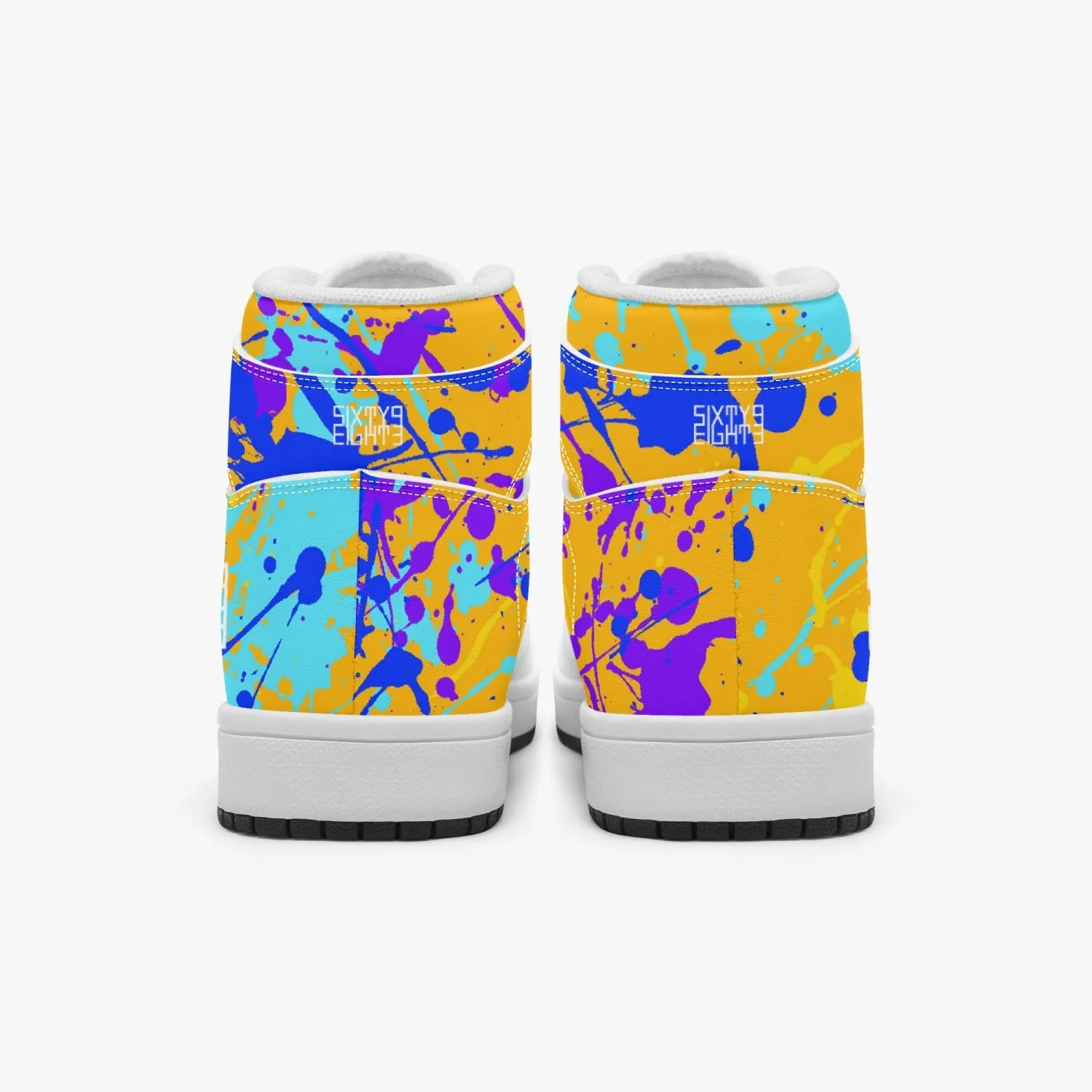 Sixty Eight 93 Logo White Drip #12 Kids High-Top Shoes