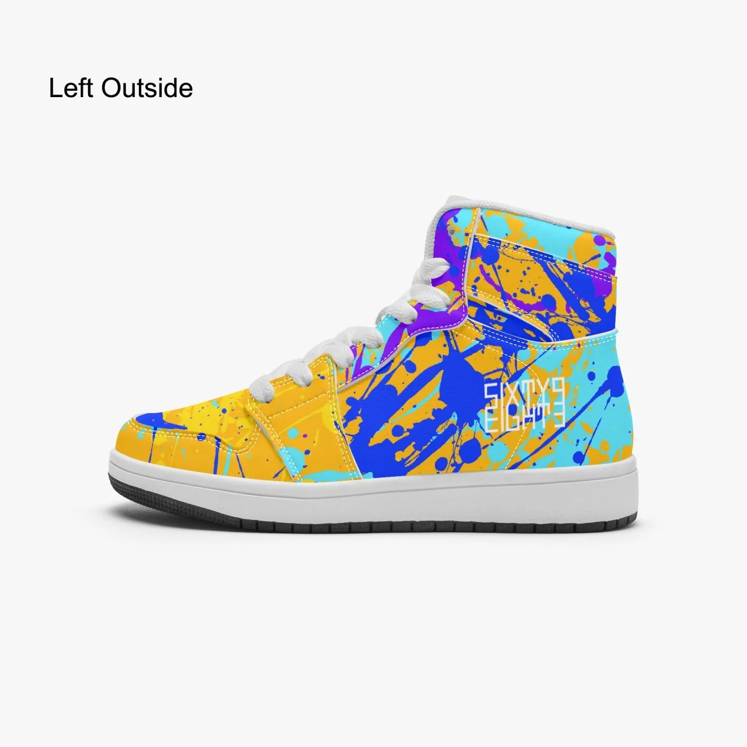 Sixty Eight 93 Logo White Drip #12 Kids High-Top Shoes