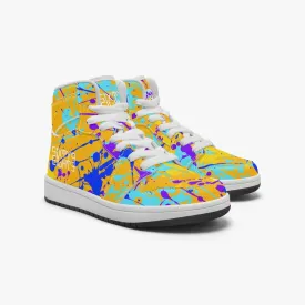 Sixty Eight 93 Logo White Drip #12 Kids High-Top Shoes