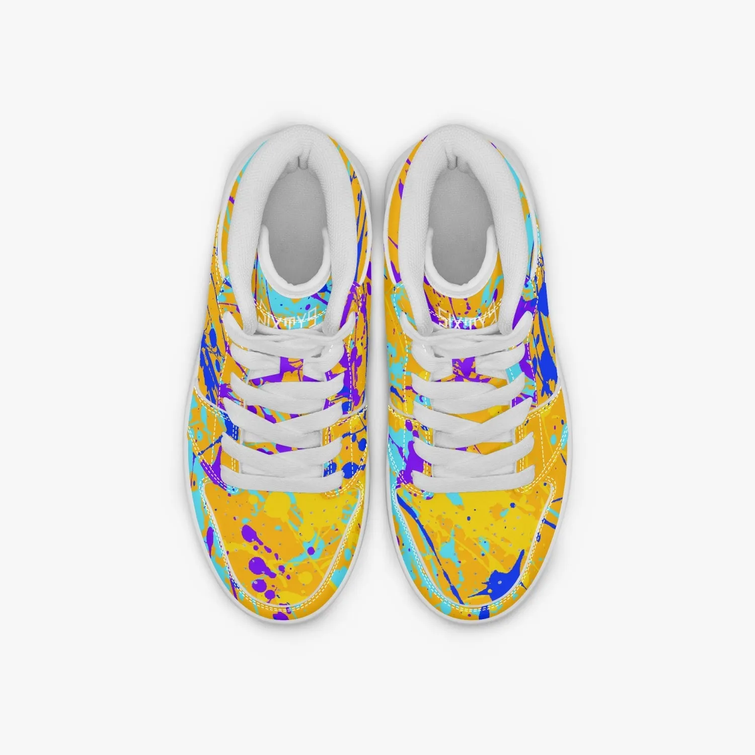 Sixty Eight 93 Logo White Drip #12 Kids High-Top Shoes
