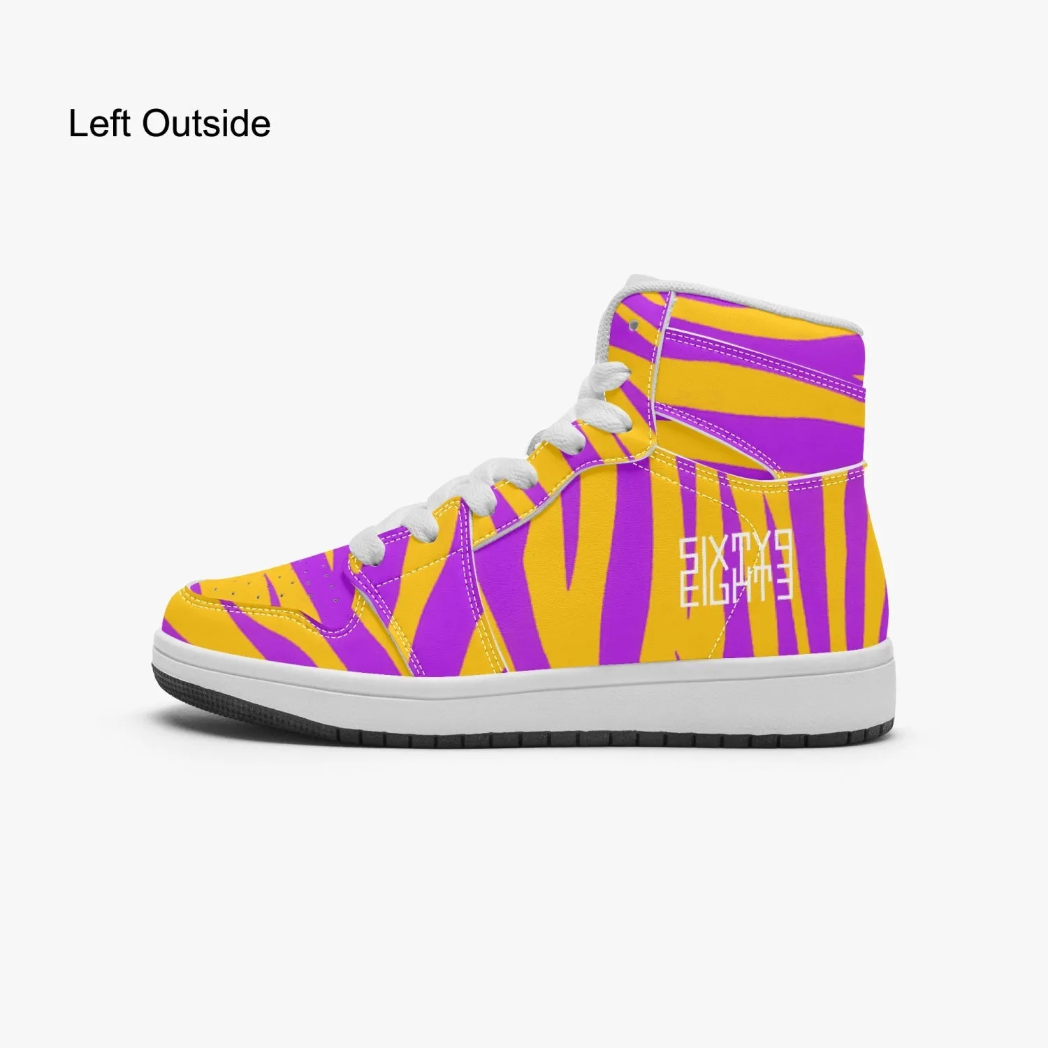 Sixty Eight 93 Logo White Zebra Purange Kids High-Top Shoes