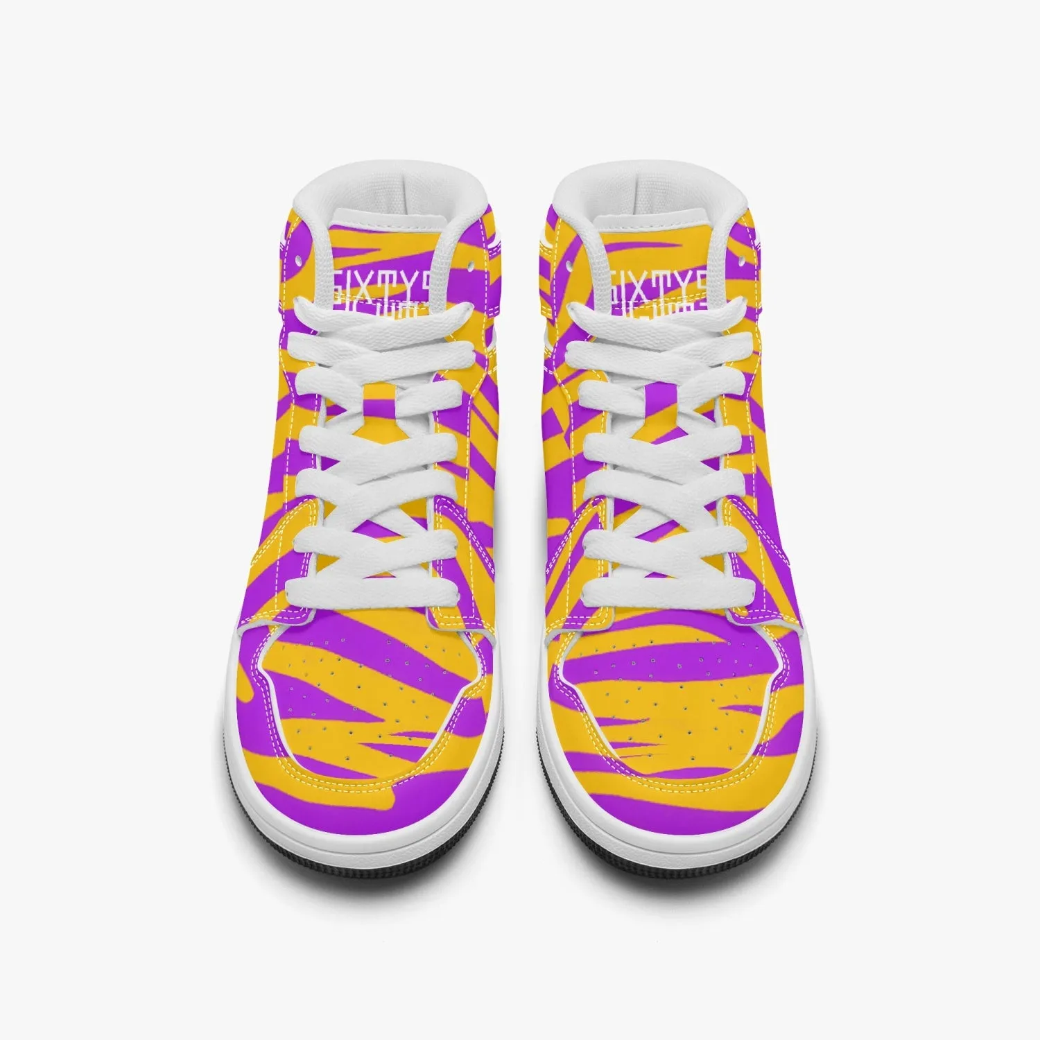 Sixty Eight 93 Logo White Zebra Purange Kids High-Top Shoes