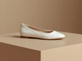 SOFIA • Custom Fitted Bespoke Ballet Flats • WHITE
