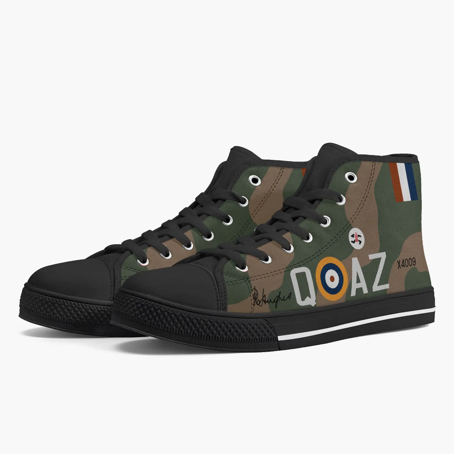 Spitfire "AZ-Q" of Pat Hughes High Top Canvas Shoes