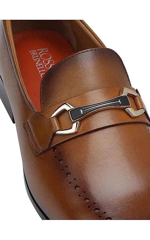 Tan Brogue Leather Loafers