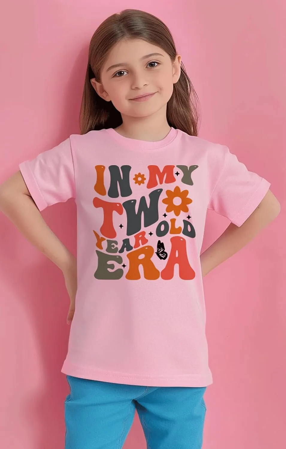 Toddler Girls 2nd Birthday Shirt Outfit for Girls Cute Two Years Old Birthday Gift