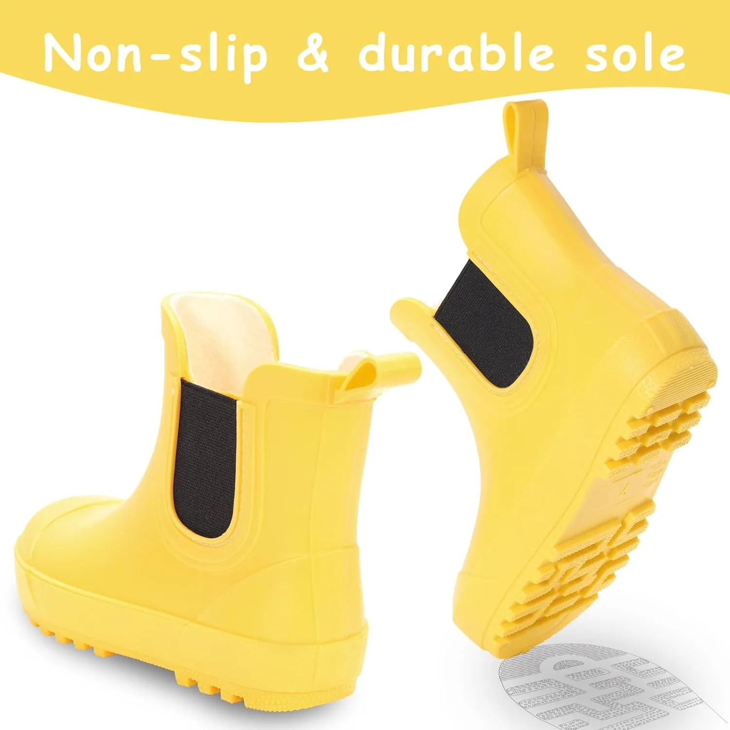 Toddler Rain Boots,Waterproof kids Chelsea Rain Boots for Boys and Girls