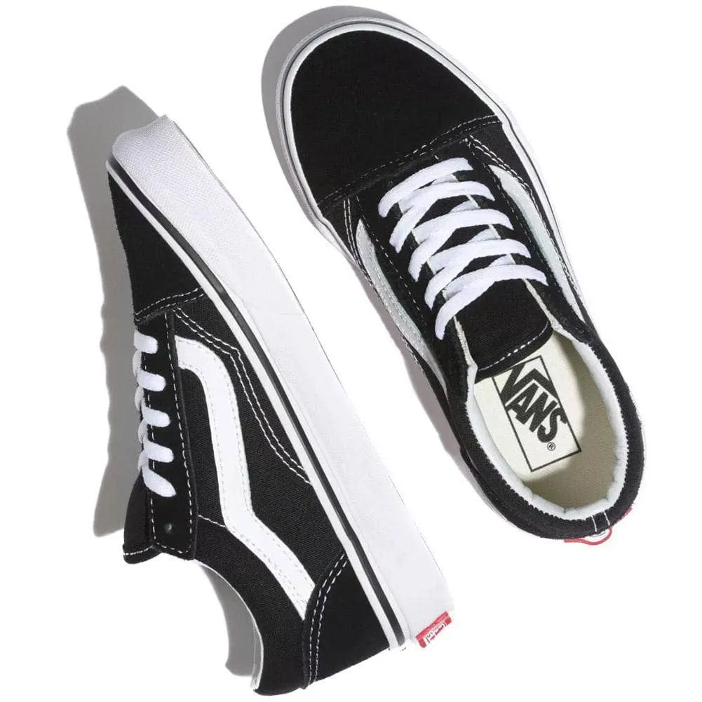 Vans Youth Kids Old Skool Skate Shoes - Black/True White