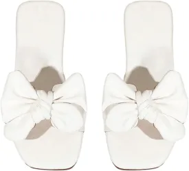 Verdusa Girl's Bows Square Toe Sandals Casual Summer Flat Sandal
