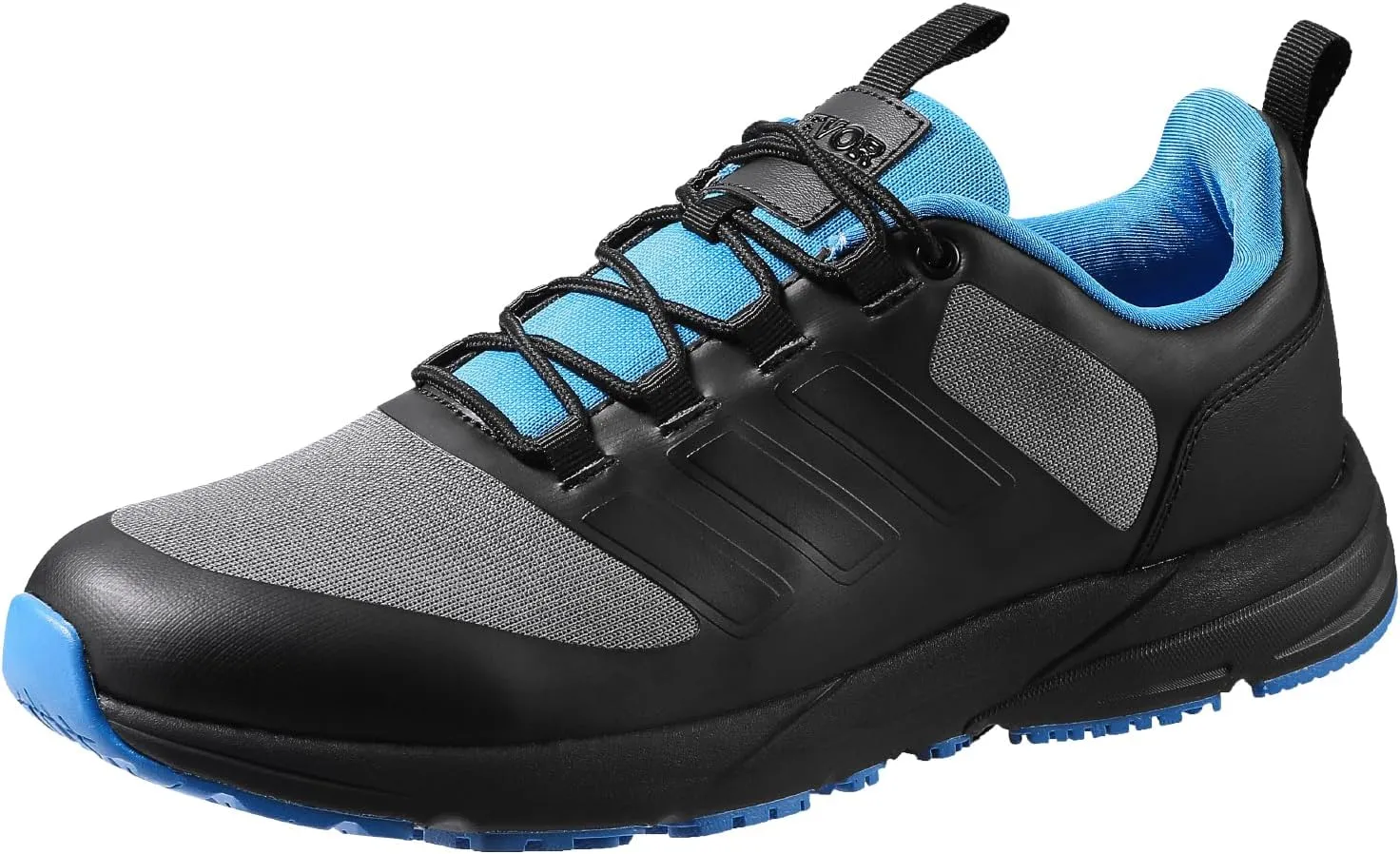 VEVOR Men's Cross W Width Sneakers US Size 9, Wide Toe Box Arch Support & Adjustable Lace-up, Training Shoes for Running, Gymnastics, Dog Walking, and Weightlifting (Black)