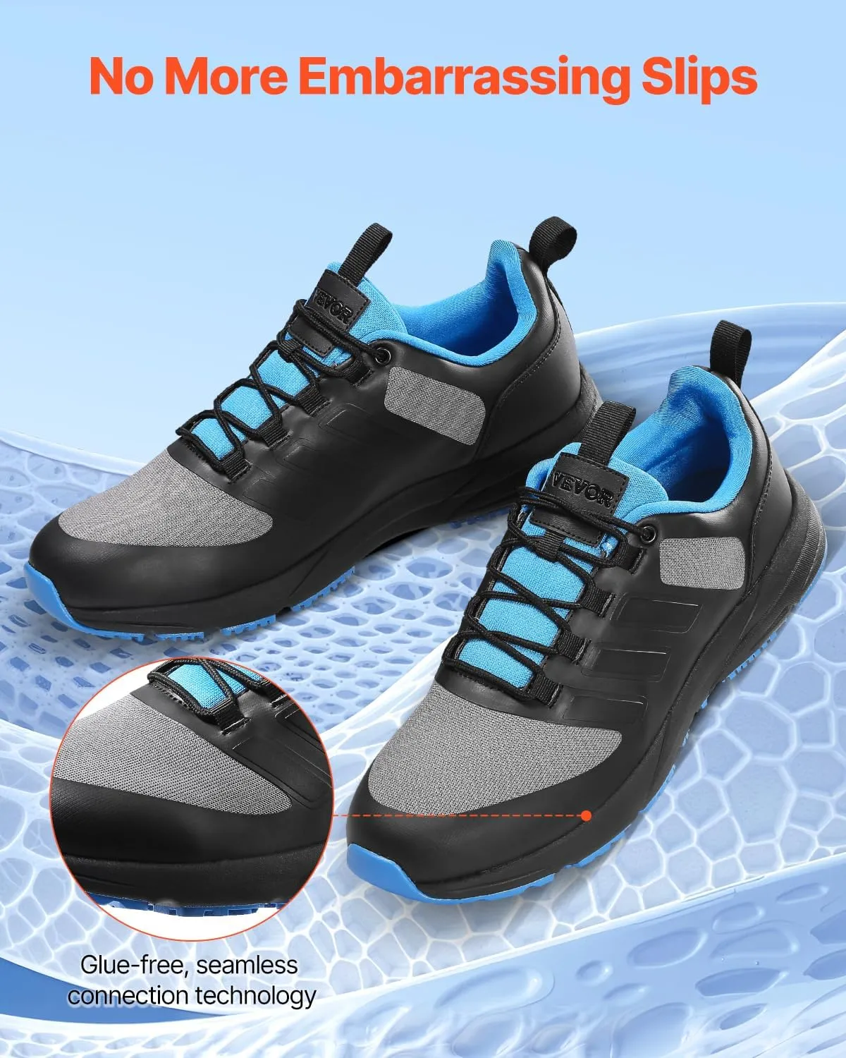 VEVOR Men's Cross W Width Sneakers US Size 9, Wide Toe Box Arch Support & Adjustable Lace-up, Training Shoes for Running, Gymnastics, Dog Walking, and Weightlifting (Black)