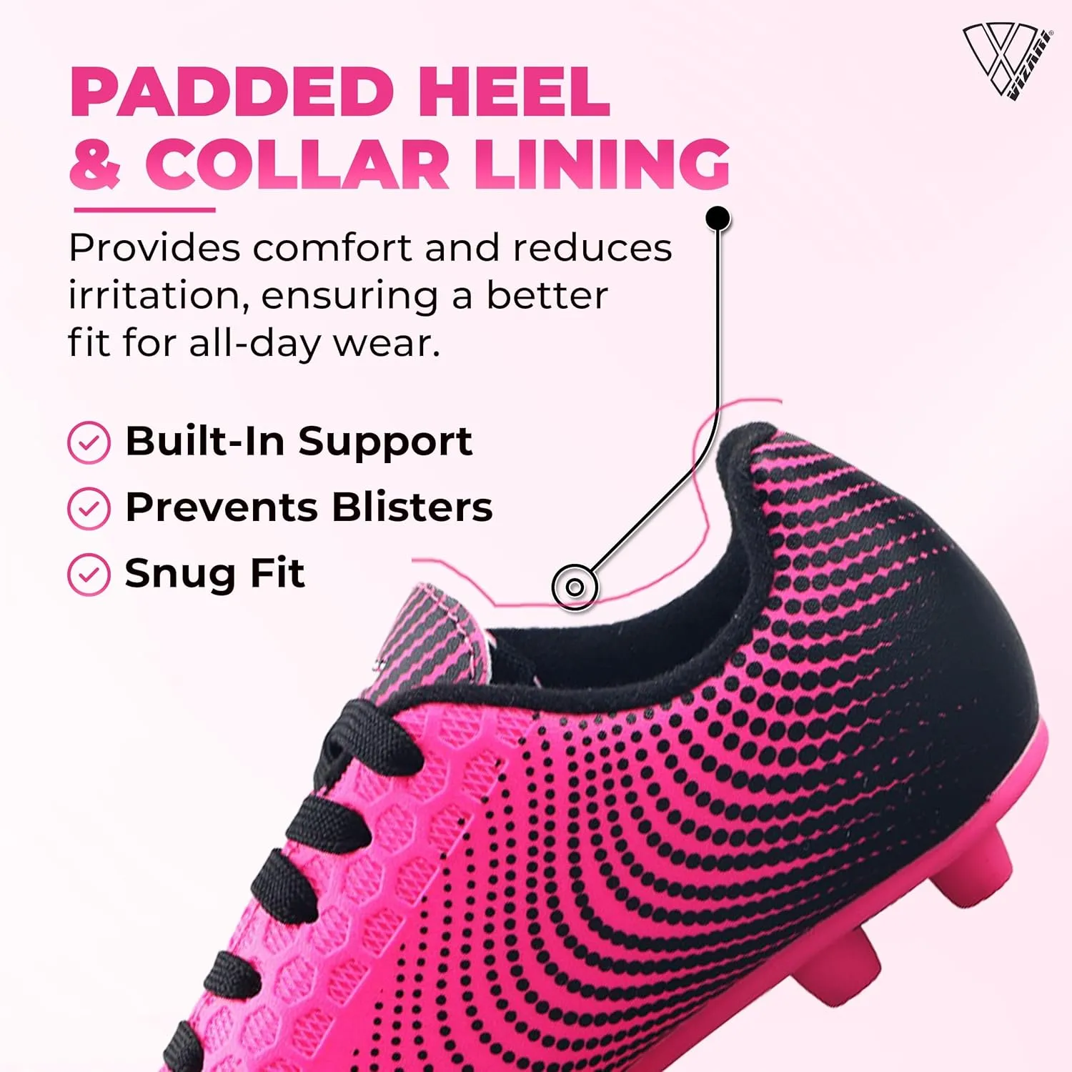 Vizari USA Stealth Boys Girls Soccer Cleats | Youth Firm Ground Athletic Outdoor Football Shoes for Toddler, Little Kid, Big Kid | Lightweight & Durable