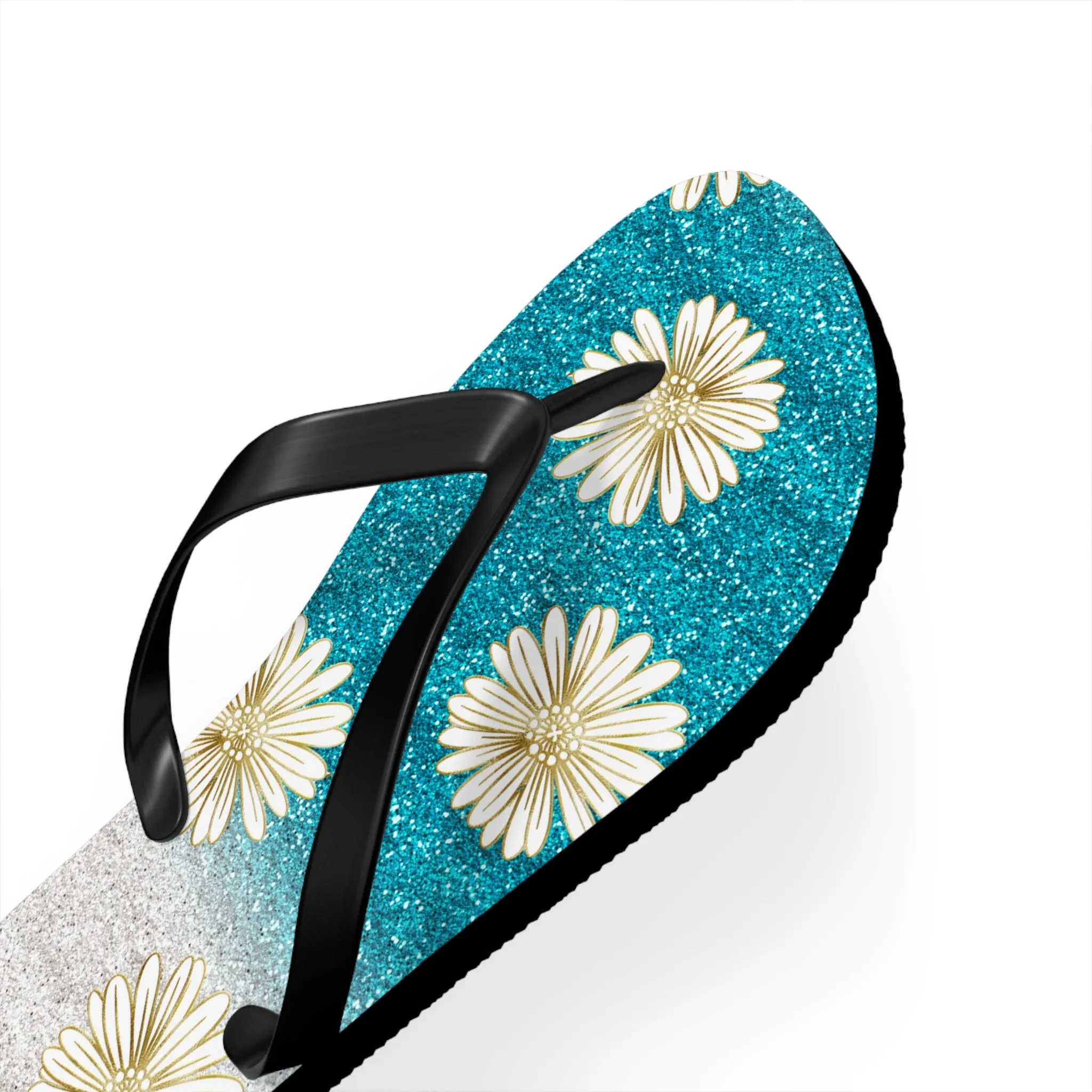 Women's Daisy Flip Flops / Sparkle Beach Flip Flops